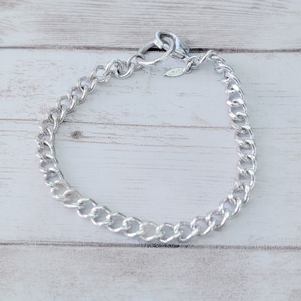Vintage Silver Tone Chain Bracelet - Tag Reads SP